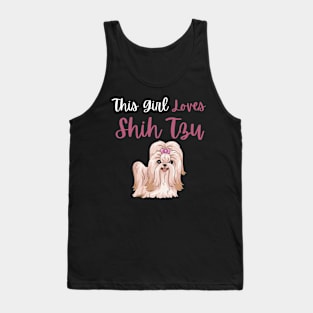 This Girl Loves Shih Tzu Dog Flowers For Floral Dogs Tank Top